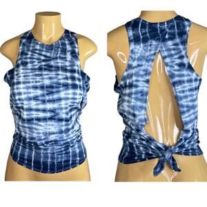Lululemon All Tied Up Tank Top Shibori Square Ocean Air True Navy Tie Dye Size 8